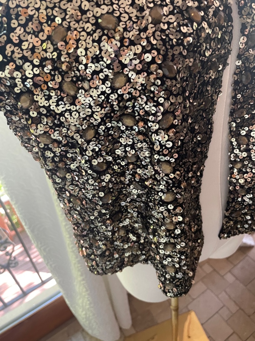 Chico’s Bolero NWT Size 1 Starlight Pizzazz Black and Gold Sweater Stunning - Picture 6 of 13